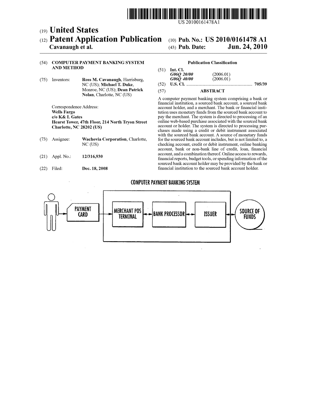 Computer payment banking system and method - diagram, schematic, and image 01