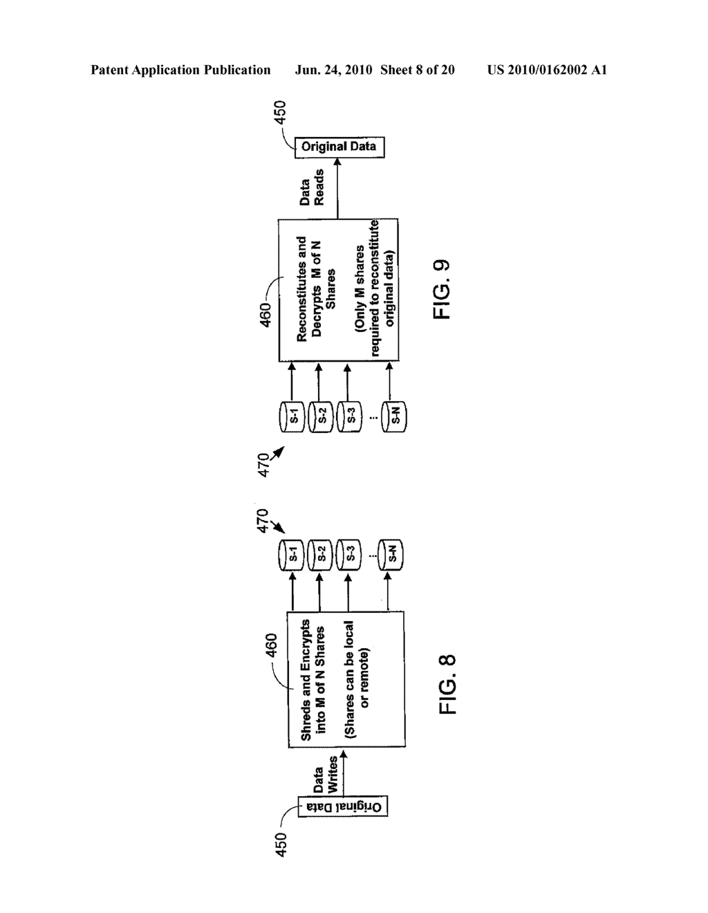 VIRTUAL TAPE BACKUP ARRANGEMENT USING CRYPTOGRAPHICALLY SPLIT STORAGE - diagram, schematic, and image 09