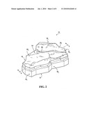 BLOCK SUITABLE FOR USE IN AN ARRANGEMENT OF INTERLOCKING BLOCKS diagram and image