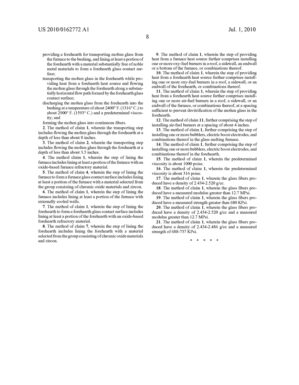 METHOD OF MANUFACTURING HIGH STRENGTH GLASS FIBERS IN A DIRECT MELT OPERATION AND PRODUCTS FORMED THERE FROM - diagram, schematic, and image 14