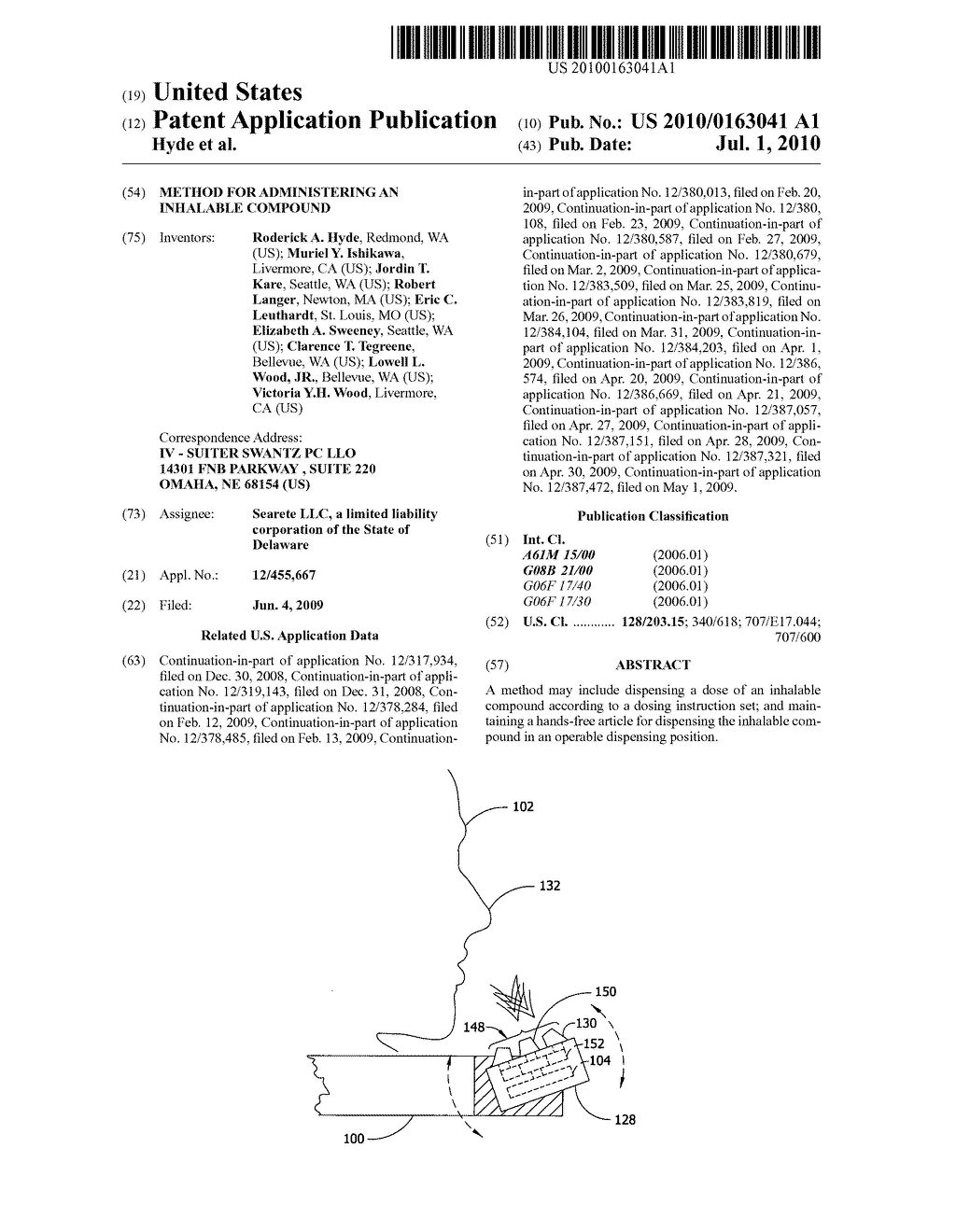 Method for administering an inhalable compound - diagram, schematic, and image 01