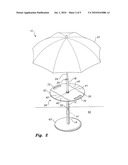 Portable table and umbrella shade assembly diagram and image