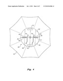 Portable table and umbrella shade assembly diagram and image