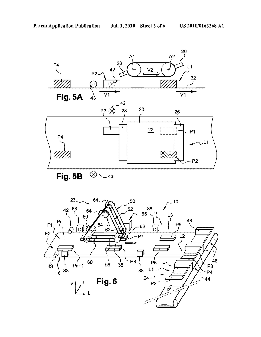 ARRANGEMENT FOR GROUPING INTO ROWS THE PRODUCTS OF A BATCH ON A HIGH-SPEED CONVEYOR BELT - diagram, schematic, and image 04