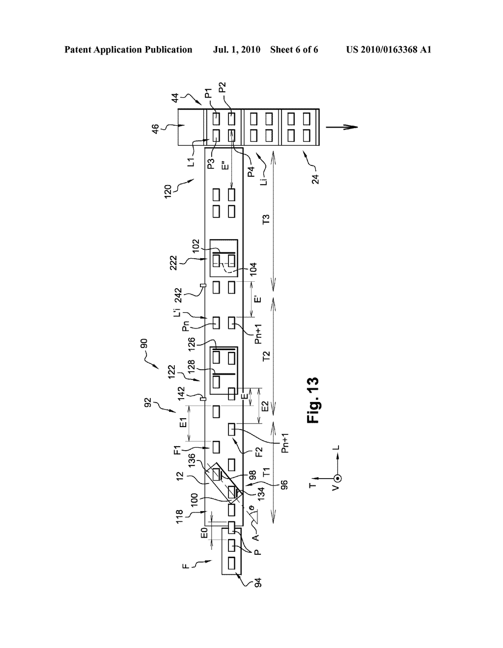 ARRANGEMENT FOR GROUPING INTO ROWS THE PRODUCTS OF A BATCH ON A HIGH-SPEED CONVEYOR BELT - diagram, schematic, and image 07