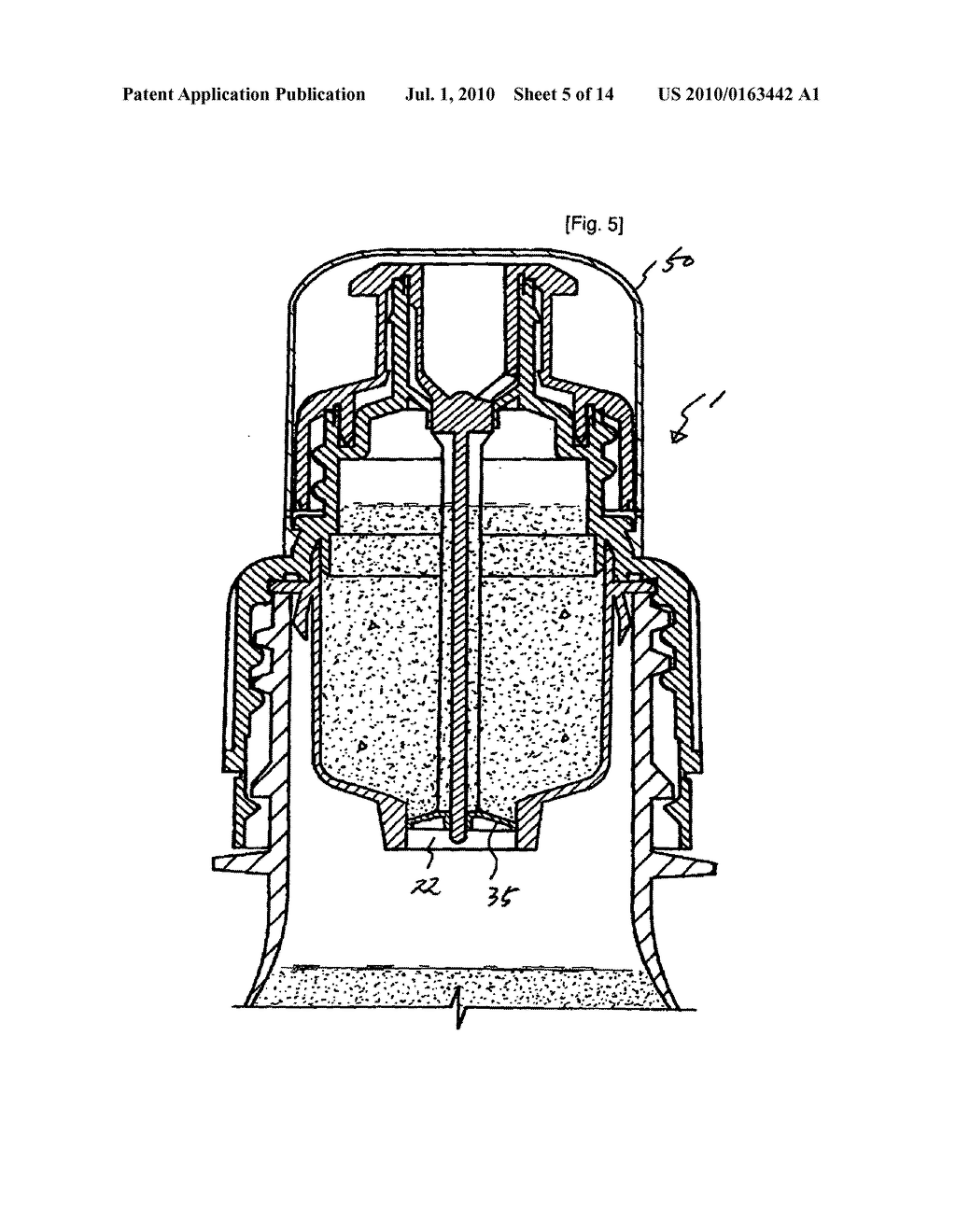 Cap assembly having storage chamber for secondary material with inseparable working member - diagram, schematic, and image 06