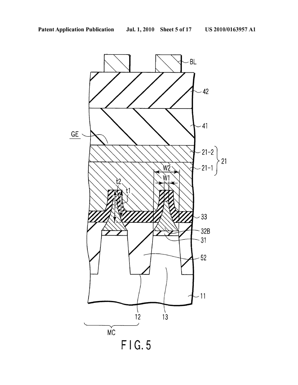 NONVOLATILE SEMICONDUCTOR MEMORY DEVICE INCLUDING MEMORY CELLS FORMED TO HAVE DOUBLE-LAYERED GATE ELECTRODES - diagram, schematic, and image 06