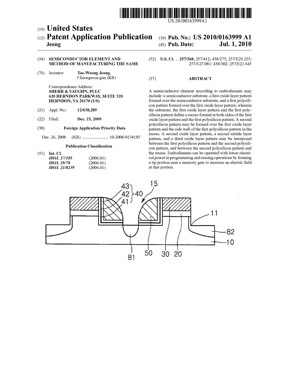 SEMICONDUCTOR ELEMENT AND METHOD OF MANUFACTURING THE SAME - diagram, schematic, and image 01