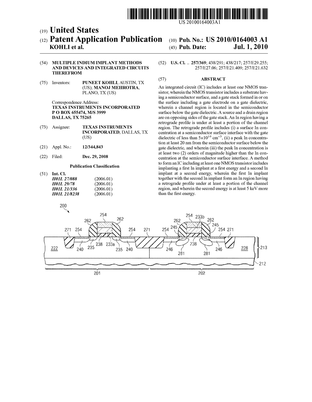 MULTIPLE INDIUM IMPLANT METHODS AND DEVICES AND INTEGRATED CIRCUITS THEREFROM - diagram, schematic, and image 01