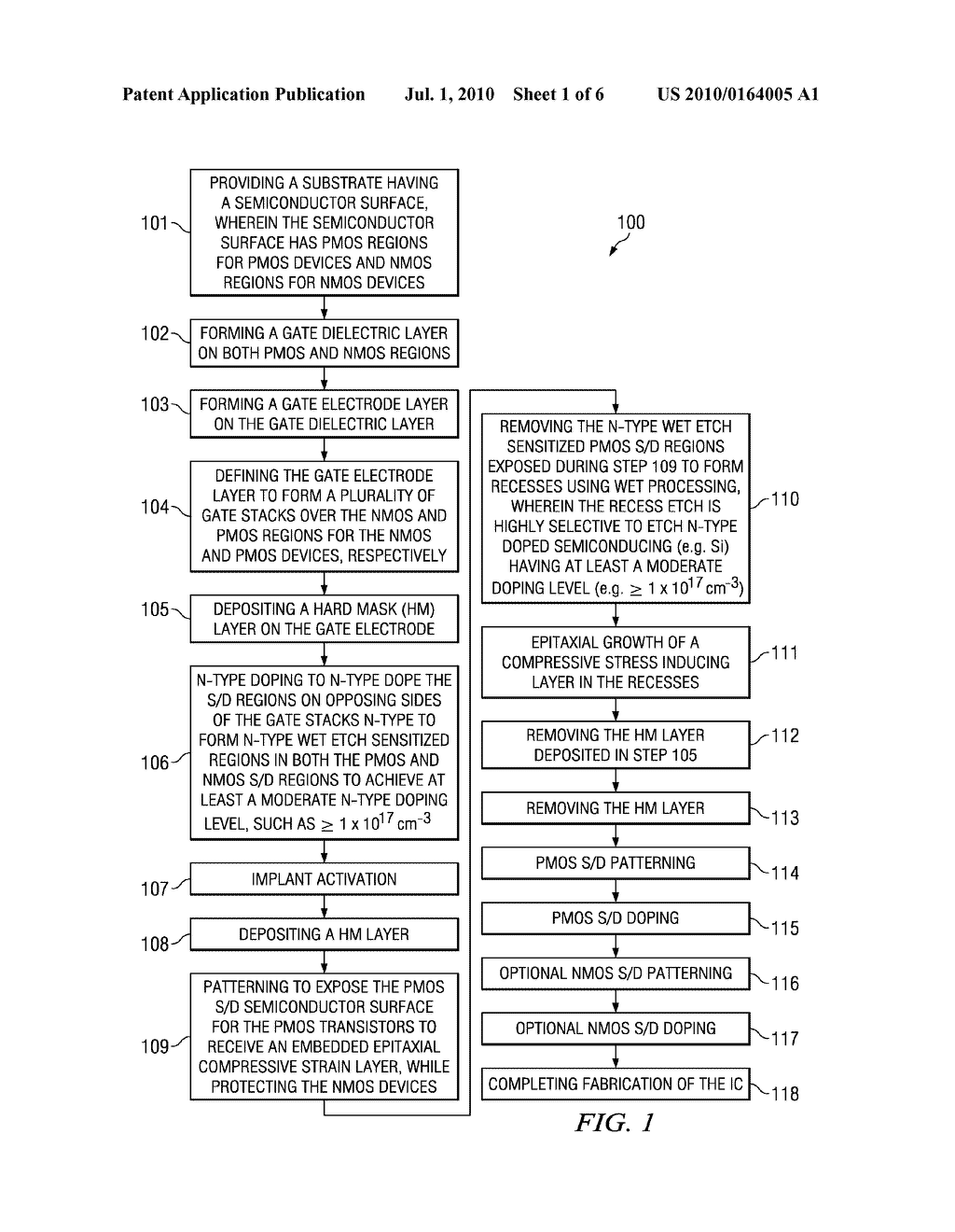 SELECTIVE WET ETCH PROCESS FOR CMOS ICS HAVING EMBEDDED STRAIN INDUCING REGIONS AND INTEGRATED CIRCUITS THEREFROM - diagram, schematic, and image 02