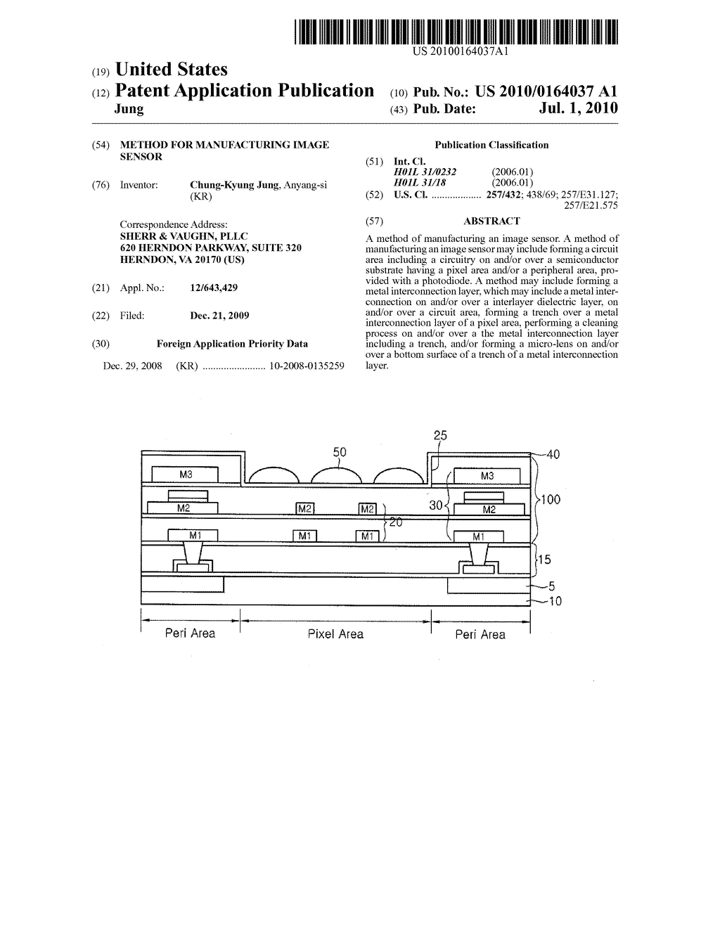 METHOD FOR MANUFACTURING IMAGE SENSOR - diagram, schematic, and image 01