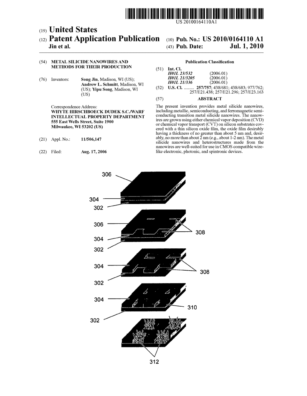 METAL SILICIDE NANOWIRES AND METHODS FOR THEIR PRODUCTION - diagram, schematic, and image 01