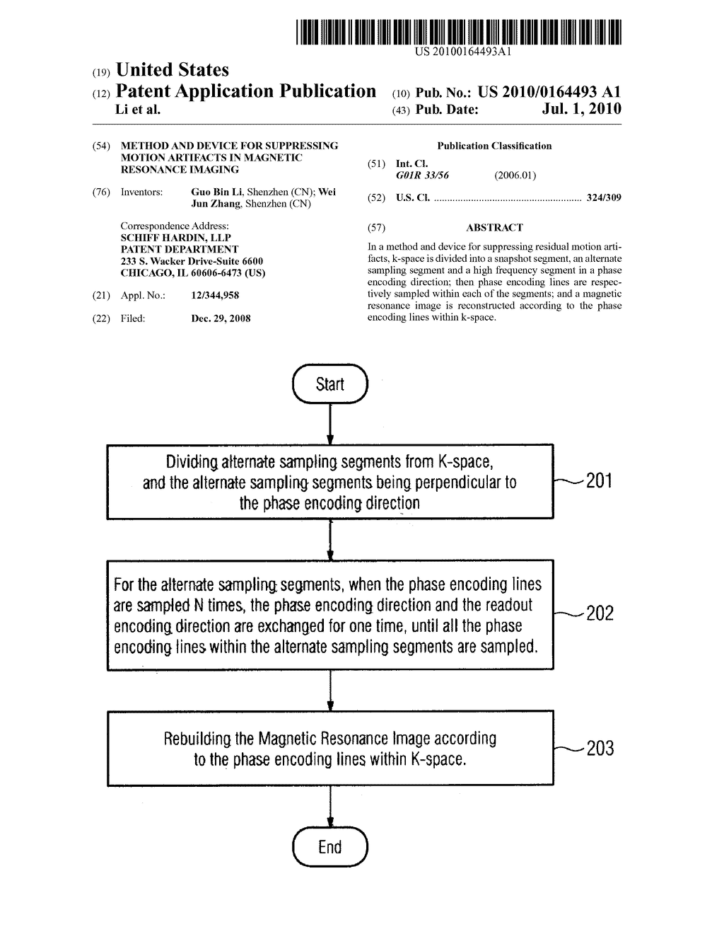 METHOD AND DEVICE FOR SUPPRESSING MOTION ARTIFACTS IN MAGNETIC RESONANCE IMAGING - diagram, schematic, and image 01