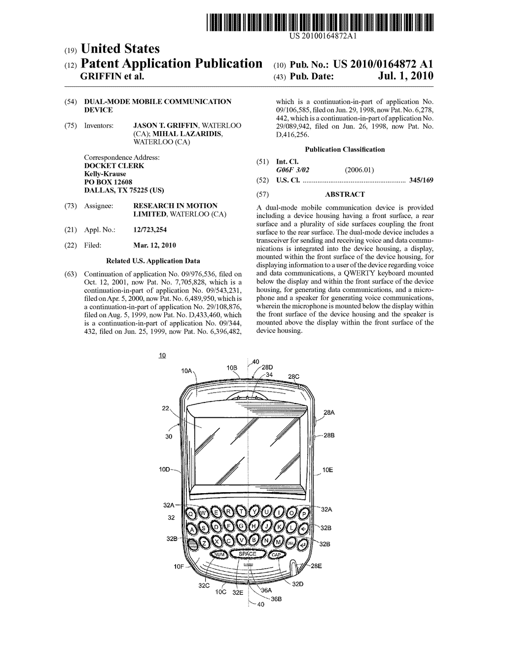 DUAL-MODE MOBILE COMMUNICATION DEVICE - diagram, schematic, and image 01