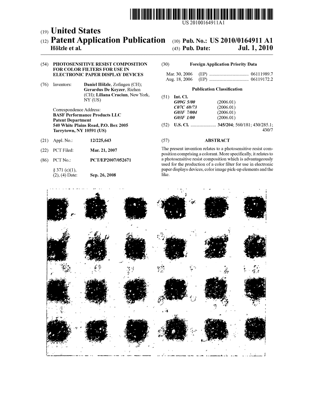 PHOTOSENSITIVE RESIST COMPOSITION FOR COLOR FILTERS FOR USE IN ELECTRONIC PAPER DISPLAY DEVICES - diagram, schematic, and image 01