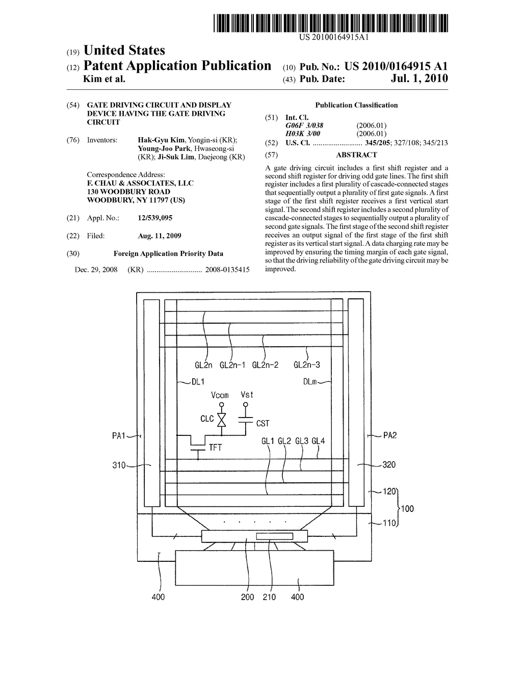 GATE DRIVING CIRCUIT AND DISPLAY DEVICE HAVING THE GATE DRIVING CIRCUIT - diagram, schematic, and image 01