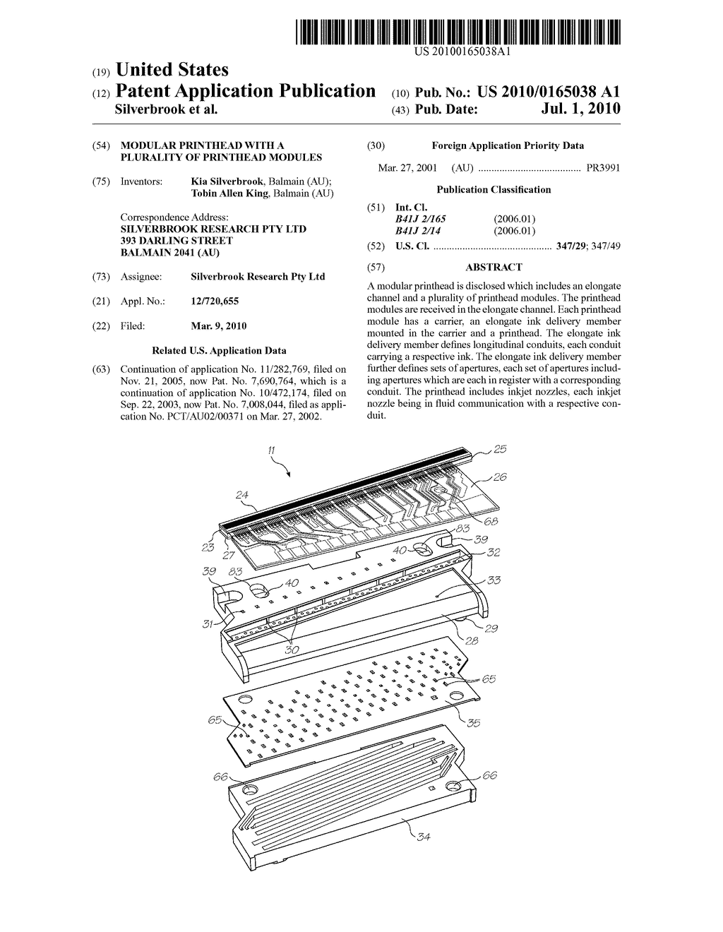 MODULAR PRINTHEAD WITH A PLURALITY OF PRINTHEAD MODULES - diagram, schematic, and image 01