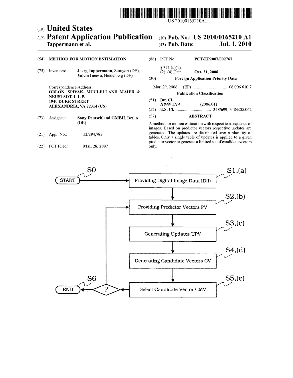 METHOD FOR MOTION ESTIMATION - diagram, schematic, and image 01