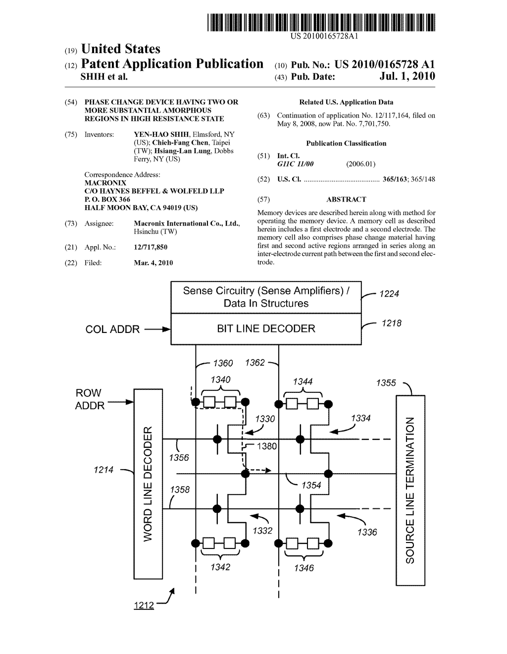 PHASE CHANGE DEVICE HAVING TWO OR MORE SUBSTANTIAL AMORPHOUS REGIONS IN HIGH RESISTANCE STATE - diagram, schematic, and image 01