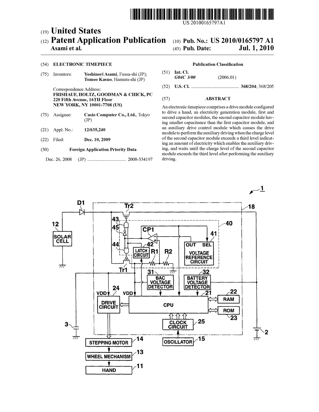 ELECTRONIC TIMEPIECE - diagram, schematic, and image 01