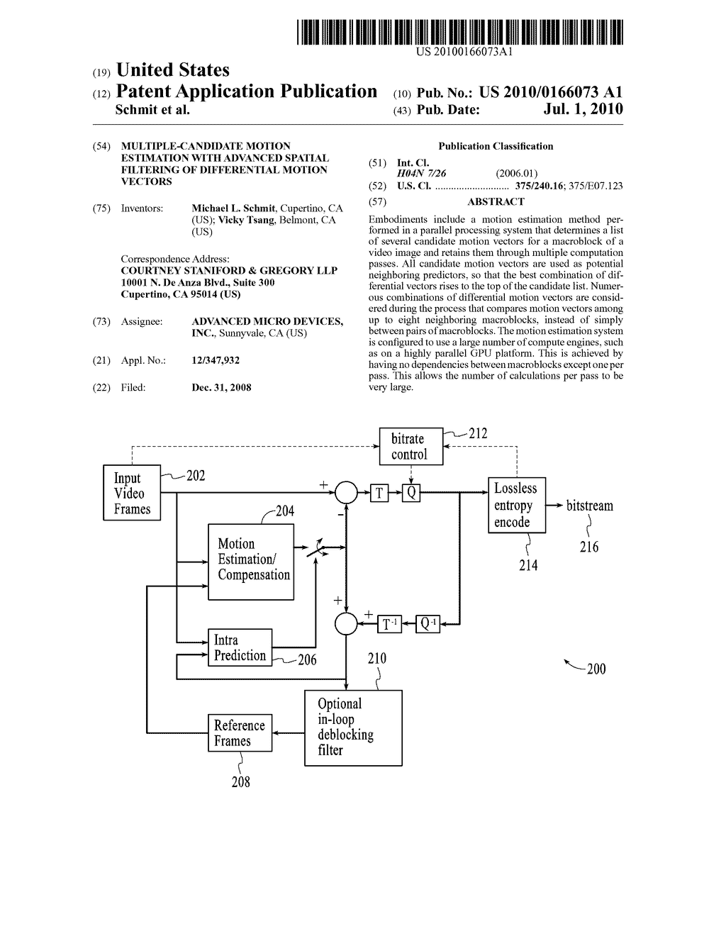 Multiple-Candidate Motion Estimation With Advanced Spatial Filtering of Differential Motion Vectors - diagram, schematic, and image 01