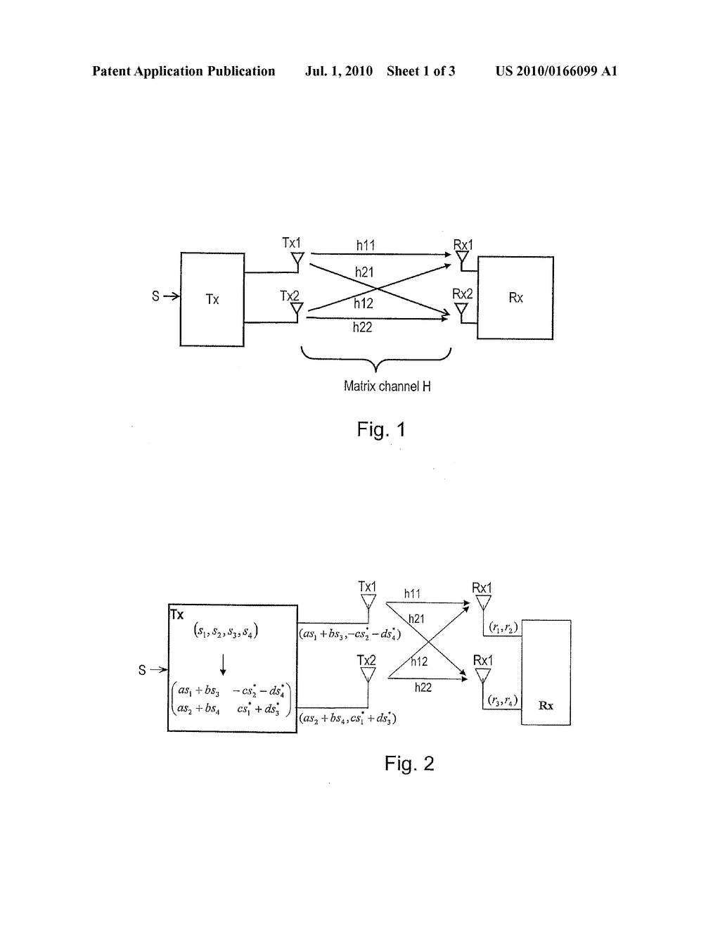 METHOD FOR TRANSMITTING AND ESTIMATING SYMBOLS CODED WITH A CODING MATRIX, AND CORRESPONDING RECEIVER AND TRANSMITTER - diagram, schematic, and image 02