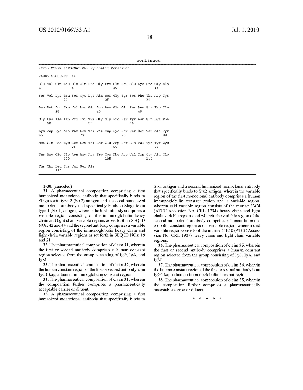 HUMANIZED MONOCLONAL ANTIBODIES THAT PROTECT AGAINST SHIGA TOXIN INDUCED DISEASE - diagram, schematic, and image 35