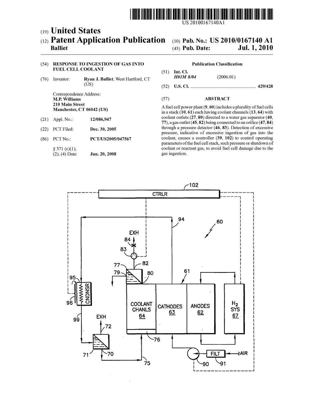 Response to Ingestion of Gas Into Fuel Cell Coolant - diagram, schematic, and image 01