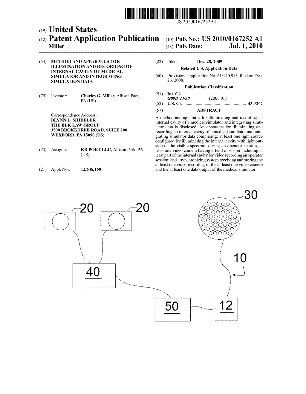 Method and Apparatus for Illumination and Recording of Internal Cavity of Medical Simulator and Integrating Simulation Data - diagram, schematic, and image 01