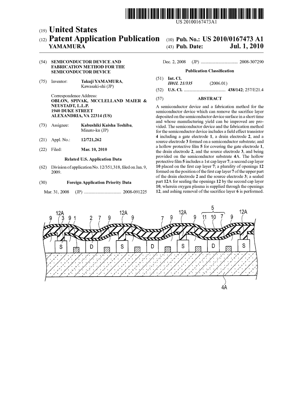 SEMICONDUCTOR DEVICE AND FABRICATION METHOD FOR THE SEMICONDUCTOR DEVICE - diagram, schematic, and image 01