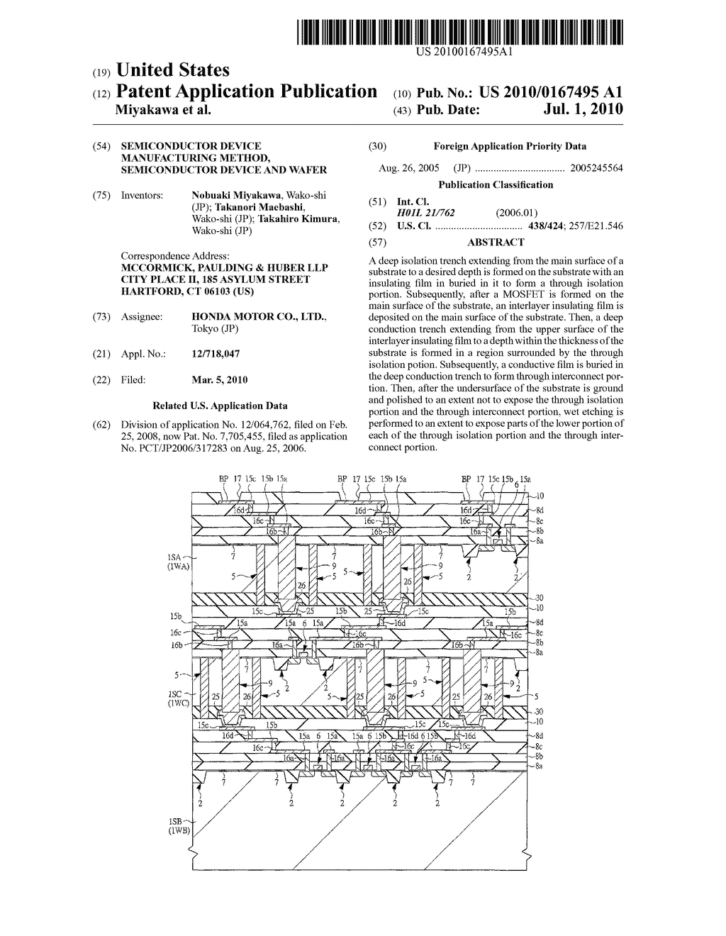 SEMICONDUCTOR DEVICE MANUFACTURING METHOD, SEMICONDUCTOR DEVICE AND WAFER - diagram, schematic, and image 01