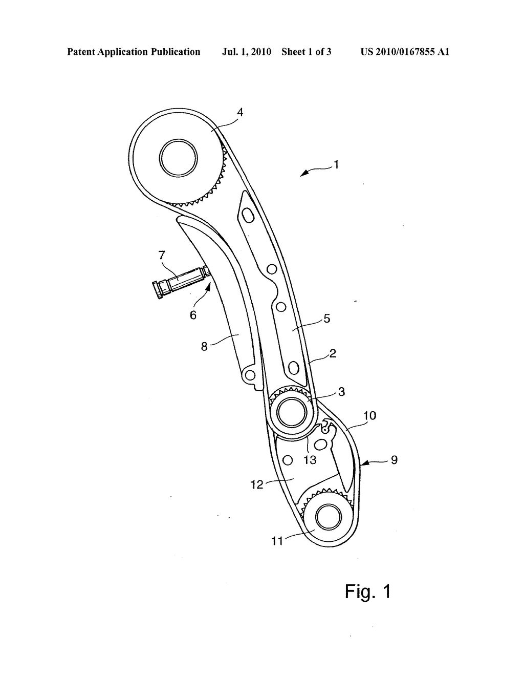 CHAIN OR SYNCHRONOUS BELT DRIVE AND TENSIONING OR GUIDING ELEMENT FOR INTEGRATING INTO A CHAIN OR SYNCHRONOUS BELT DRIVE - diagram, schematic, and image 02