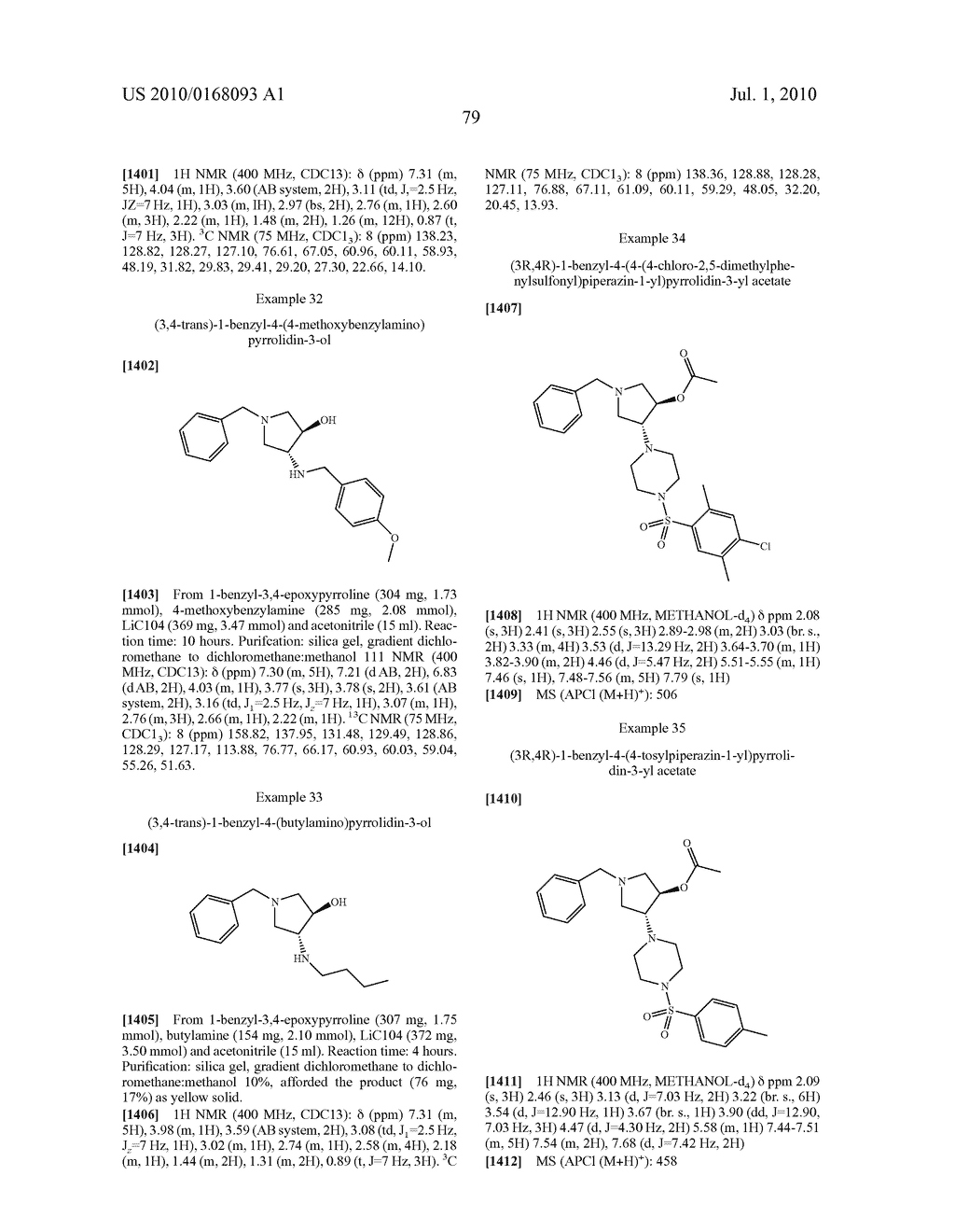 SUBSTITUTED 3-AMINO-4 -HYDROXY PYRROLIDINES COMPOUNDS, THEIR PREPARATION AND USE AS MEDICAMENTS - diagram, schematic, and image 80