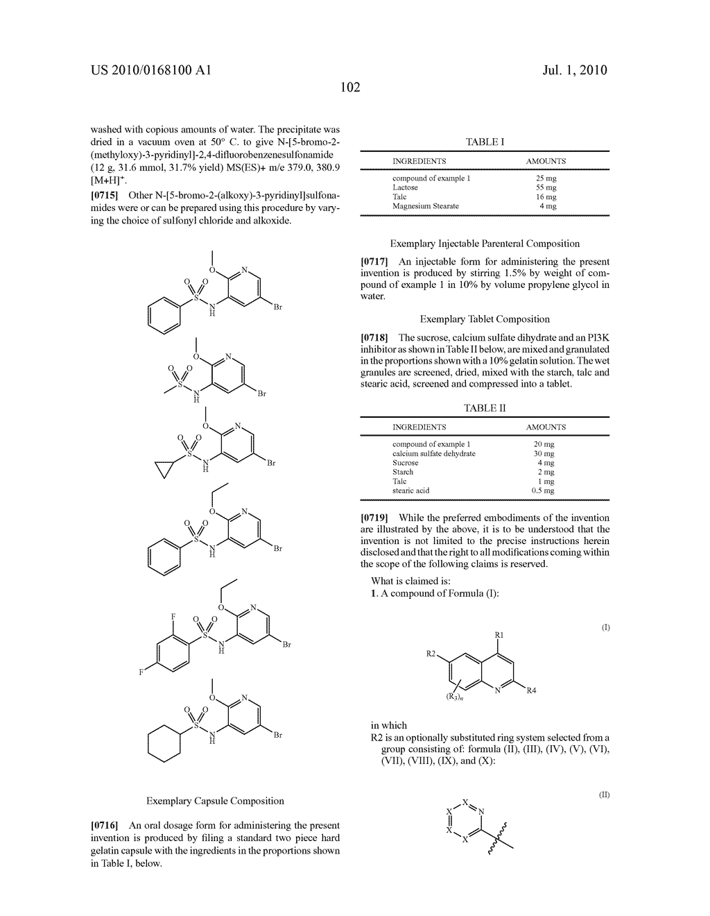 QUINOLINE DERIVATIVES AS P13 KINASE INHIBITORS - diagram, schematic, and image 103