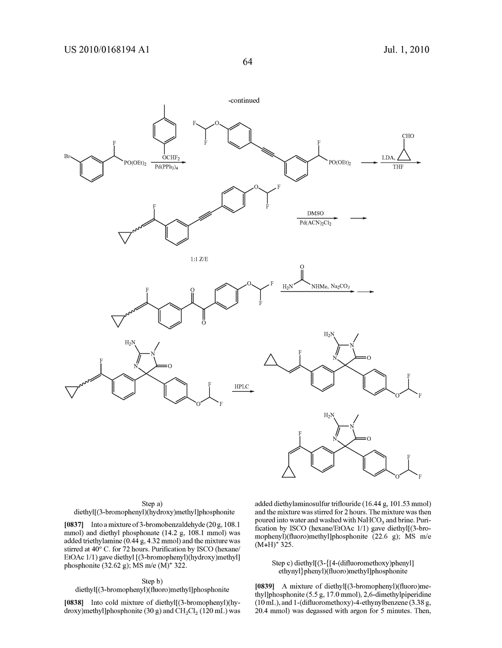 Amino-5-[4-(difluoromethoxy)phenyl]-5-phenylimidazolone Compounds For The Inhibition Of Beta-secretase - diagram, schematic, and image 65