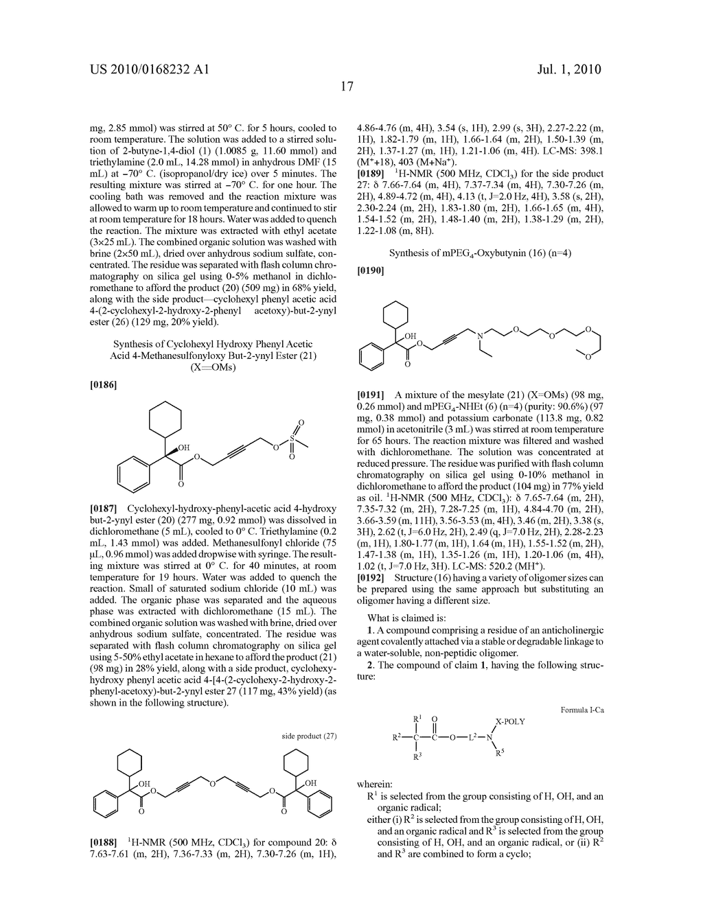 Oligomer-Anticholinergic Agent Conjugates - diagram, schematic, and image 18