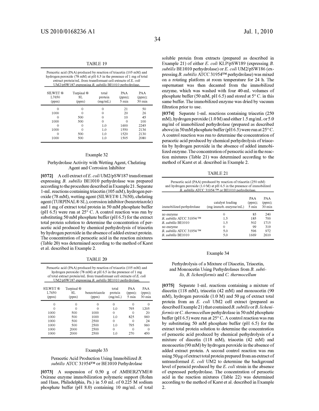 PRODUCTION OF PERACIDS USING AN ENZYME HAVING PERHYDROLYSIS ACTIVITY - diagram, schematic, and image 38