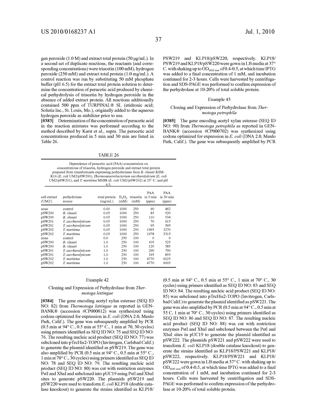 PRODUCTION OF PERACIDS USING AN ENZYME HAVING PERHYDROLYSIS ACTIVITY - diagram, schematic, and image 41