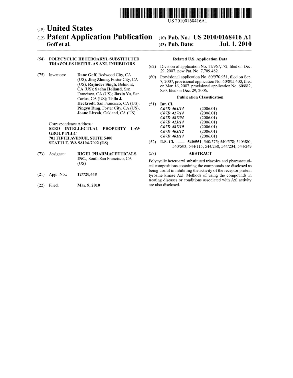 POLYCYCLIC HETEROARYL SUBSTITUTED TRIAZOLES USEFUL AS AXL INHIBITORS - diagram, schematic, and image 01