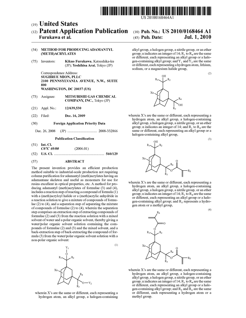 METHOD FOR PRODUCING ADAMANTYL (METH)ACRYLATES - diagram, schematic, and image 01