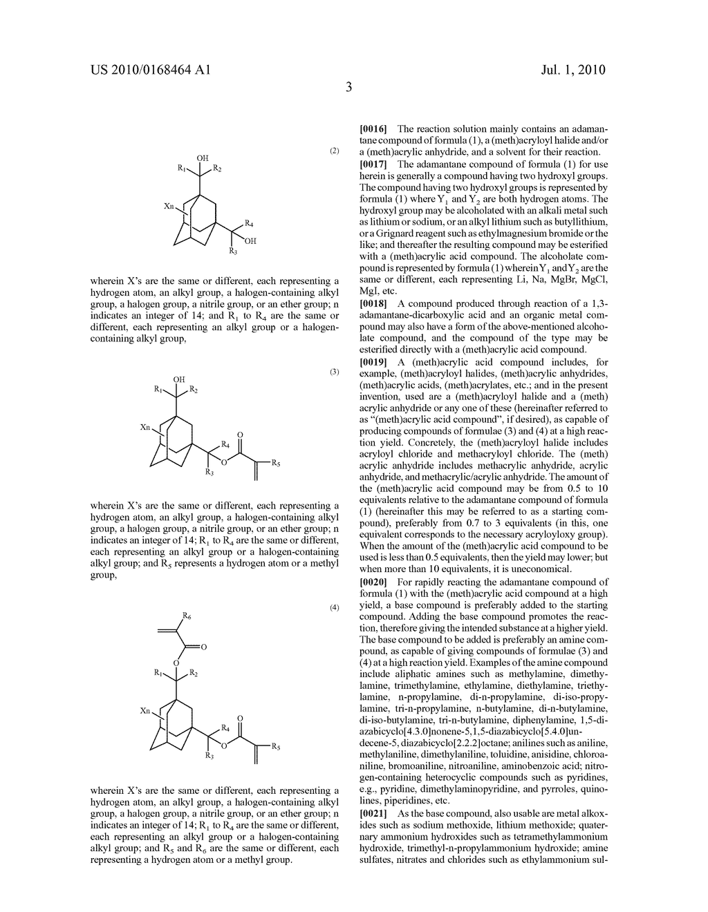 METHOD FOR PRODUCING ADAMANTYL (METH)ACRYLATES - diagram, schematic, and image 04