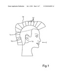 SYSTEM AND METHOD FOR THREE-DIMENSIONALLY REPRESENTING A HAIRCUT, AND ELEMENT FOR SYMBOLICALLY REPRESENTING A HAIR LENGTH diagram and image