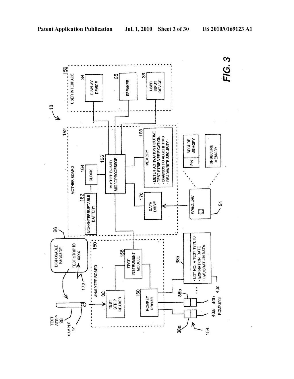 HEALTH MONITORING AND DIAGNOSTIC DEVICE AND NETWORK-BASED HEALTH ASSESSMENT AND MEDICAL RECORDS MAINTENANCE SYSTEM - diagram, schematic, and image 04