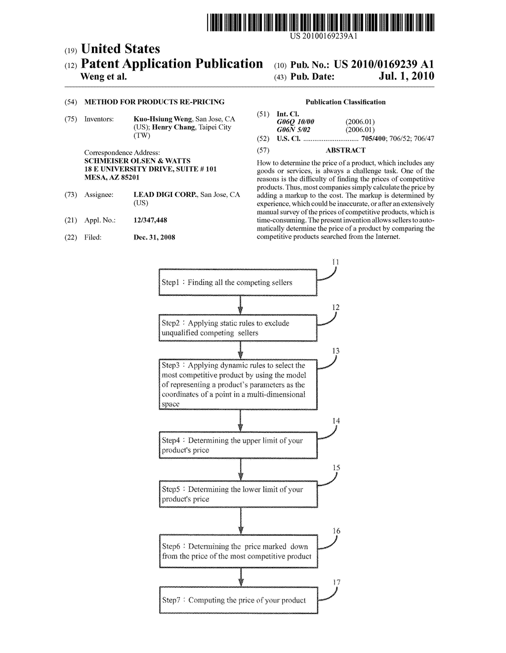 METHOD FOR PRODUCTS RE-PRICING - diagram, schematic, and image 01