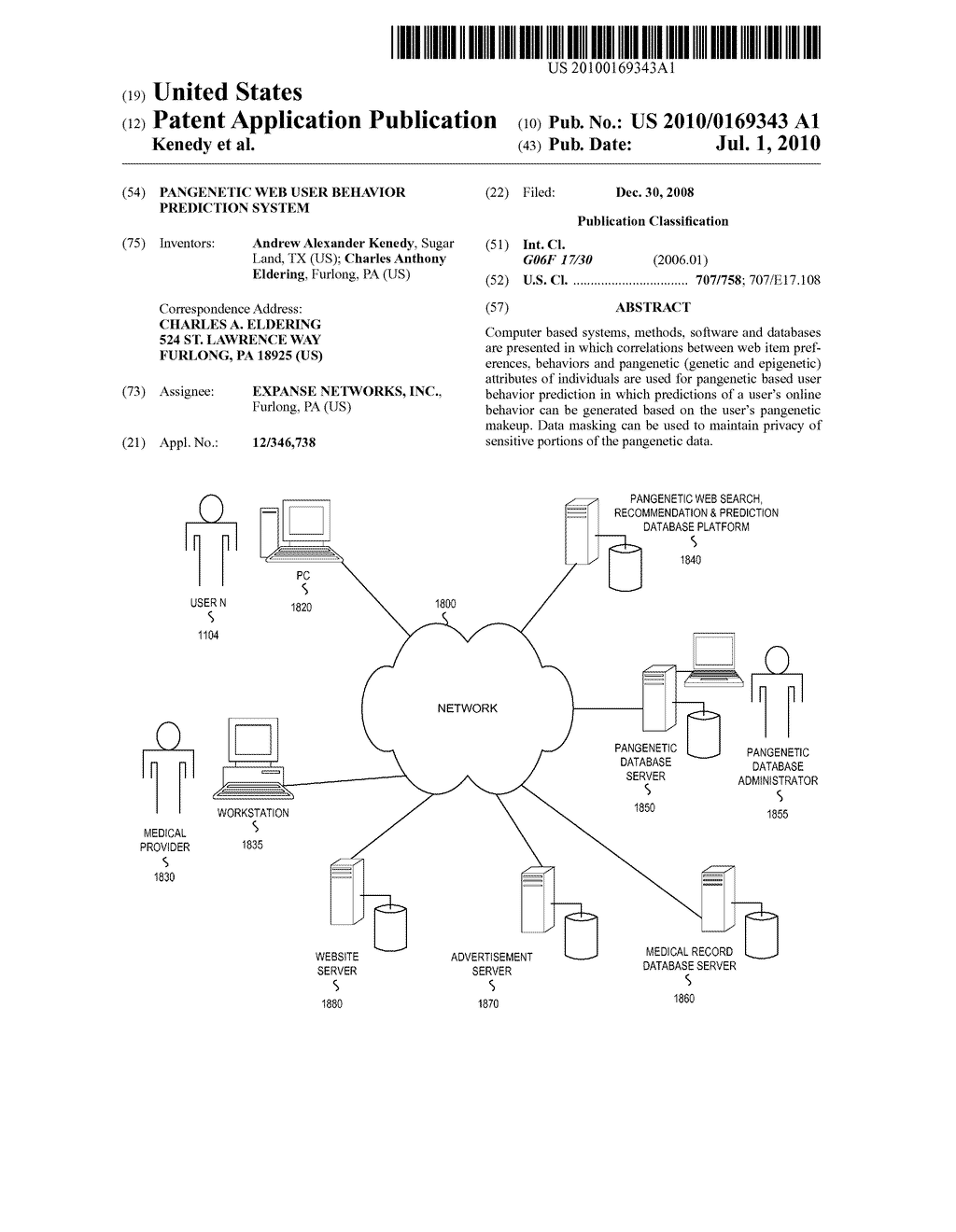 Pangenetic Web User Behavior Prediction System - diagram, schematic, and image 01