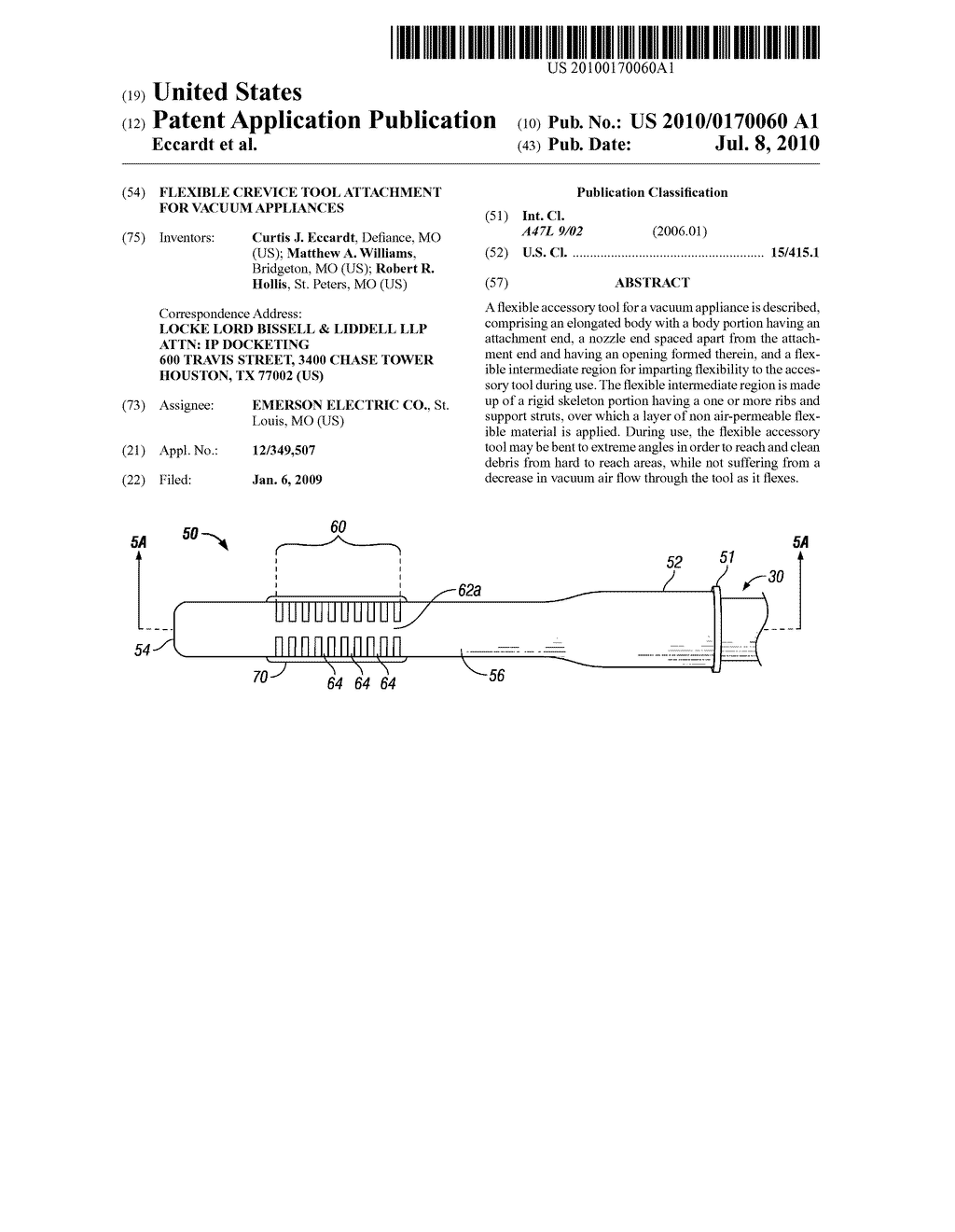 Flexible Crevice Tool Attachment for Vacuum Appliances - diagram, schematic, and image 01