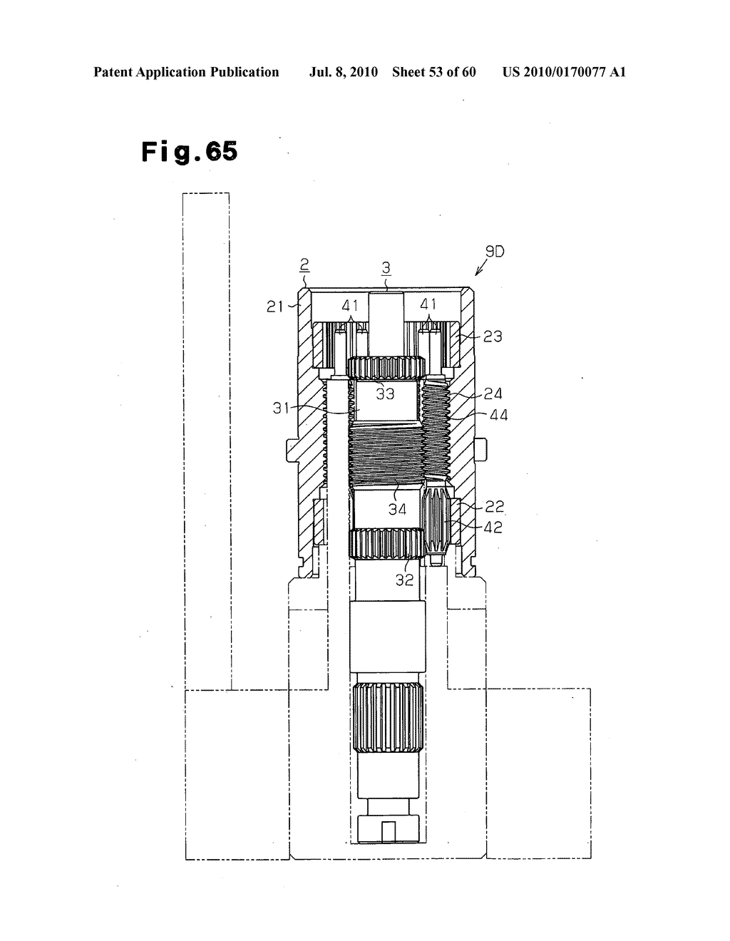 Method of producing mechanism for converting rotational motion to linear motion and jig for executing the method - diagram, schematic, and image 54