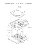 Water level/vibration sensing apparatus for washing machine and washing machine having the same diagram and image