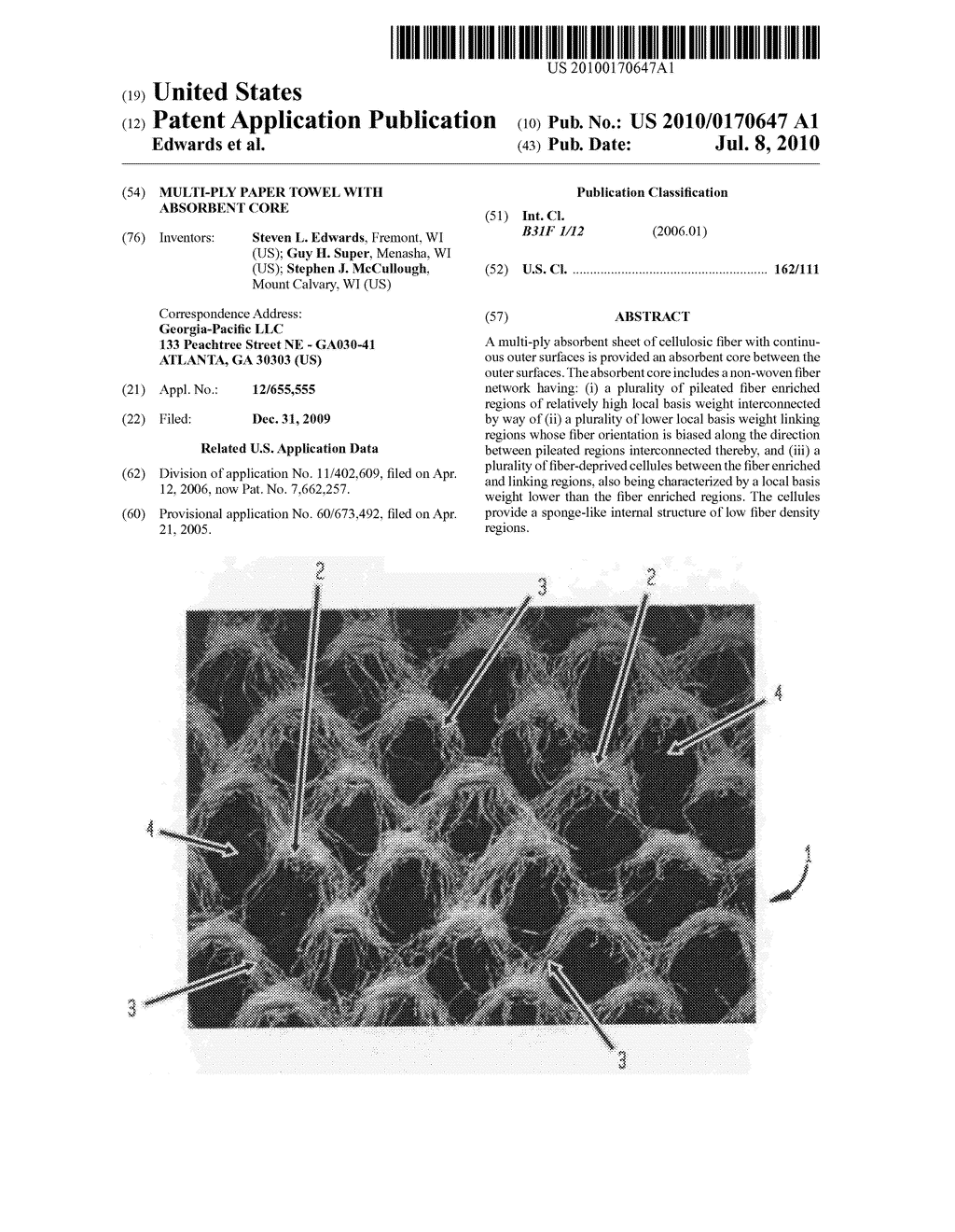 Multi-ply paper towel with absorbent core - diagram, schematic, and image 01