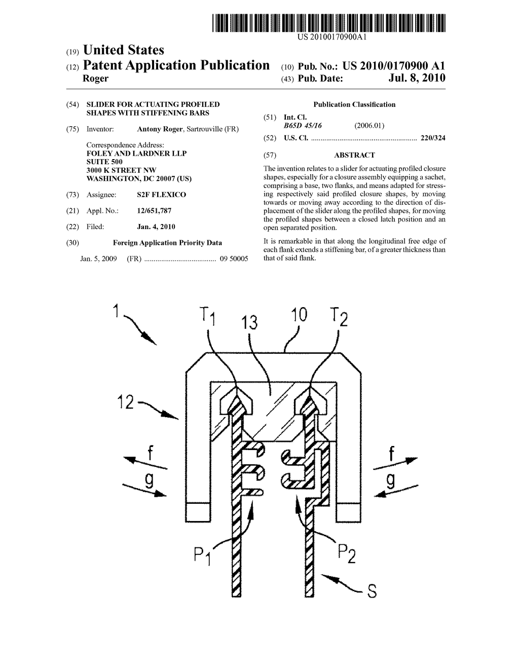 SLIDER FOR ACTUATING PROFILED SHAPES WITH STIFFENING BARS - diagram, schematic, and image 01